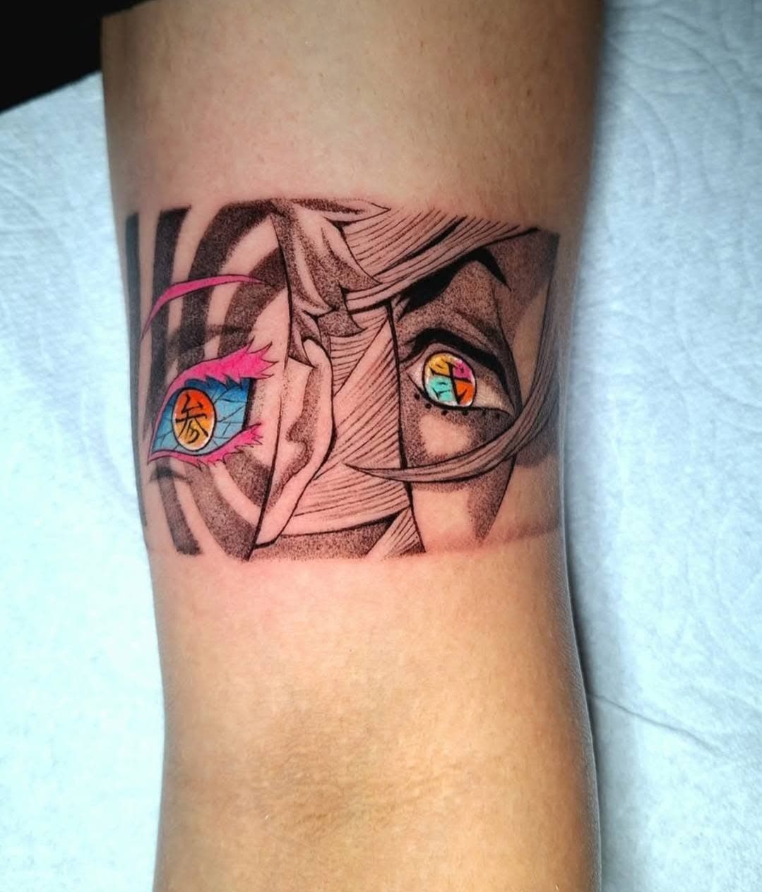 Breath-style energy burst tattoo — radiating lines, no fill