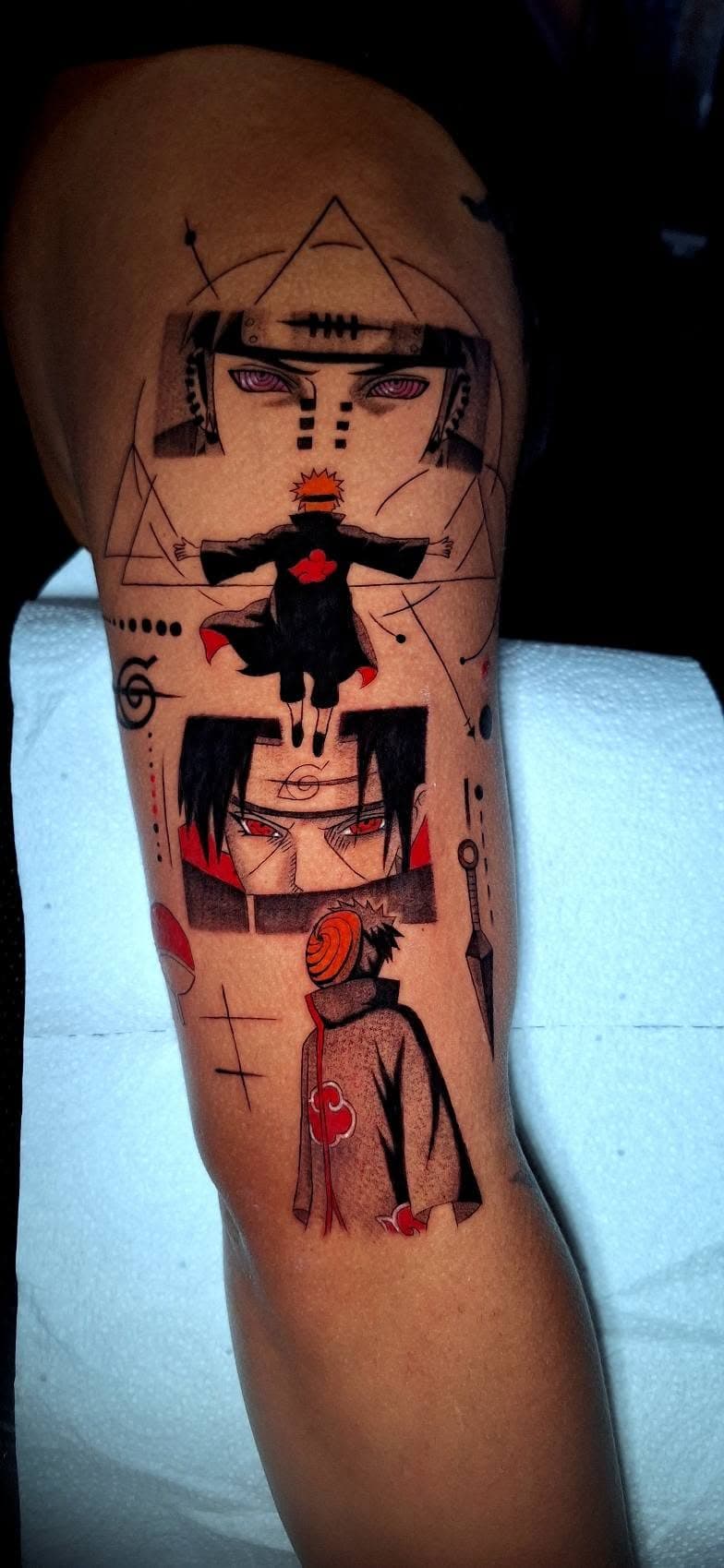 Anime blackwork tattoo by Jesuke