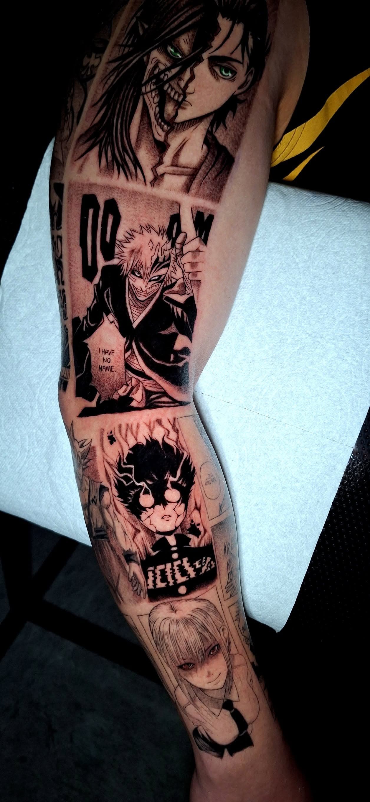 Anime, manga, and manhwa tattoo by Jesuke — May–October 2025