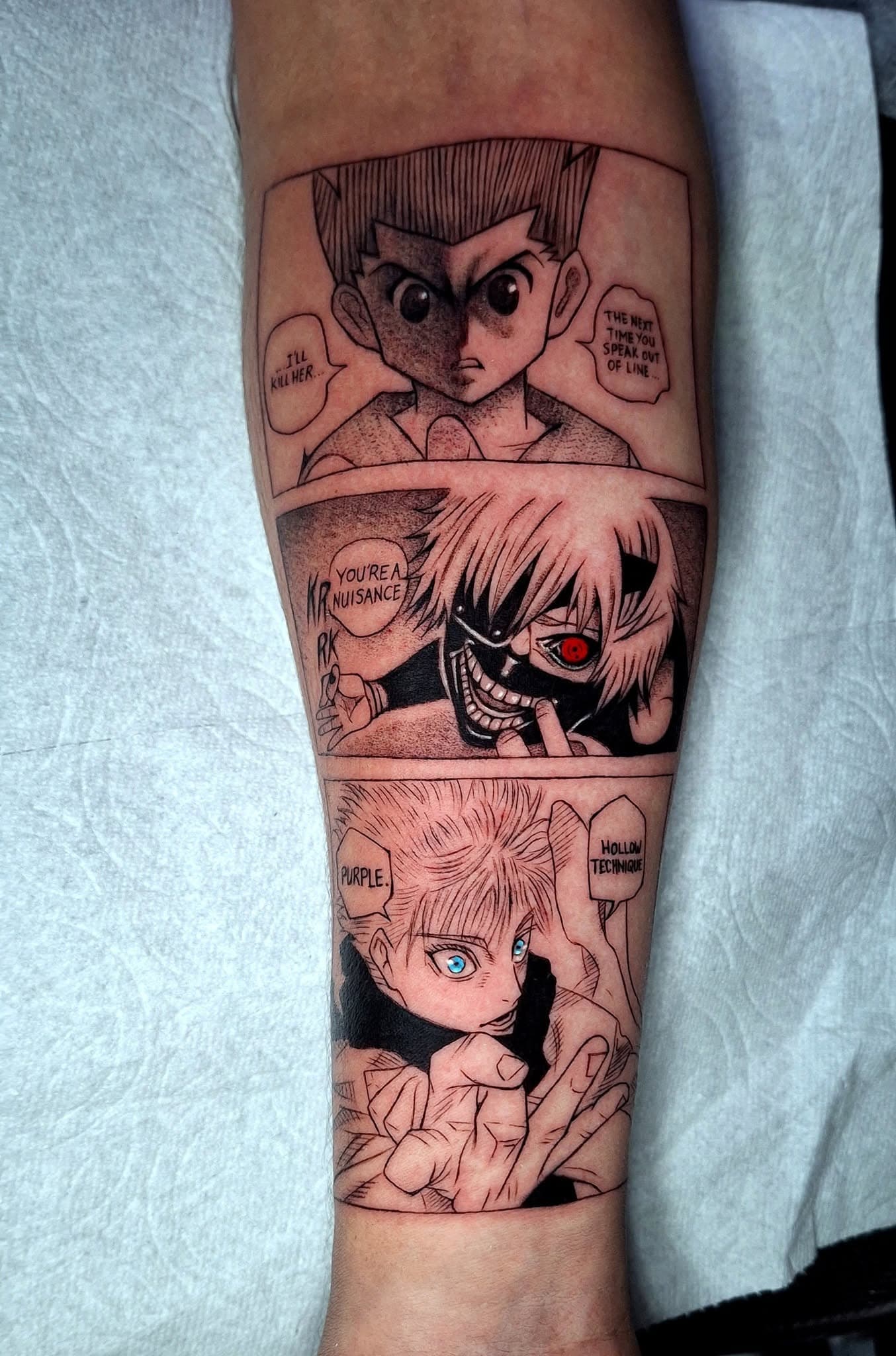 Anime, manga, and manhwa tattoo by Jesuke — May–October 2025