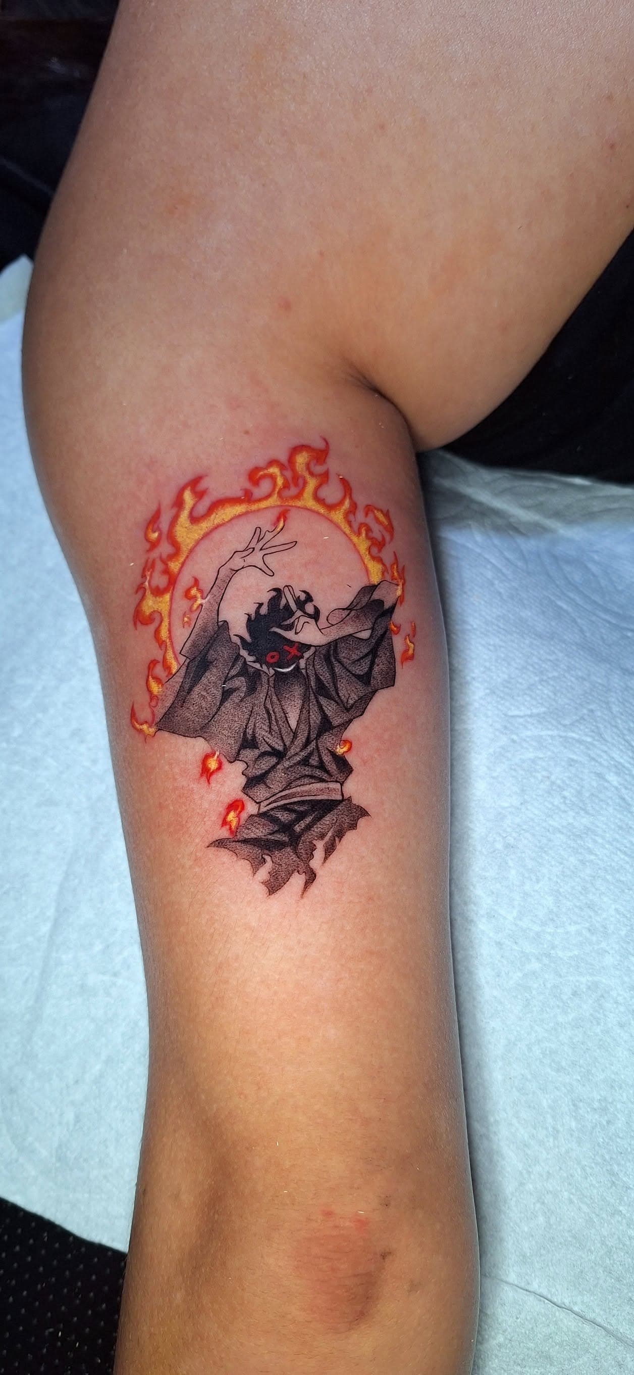 Fine-line anime tattoo by Jesuke — May–October 2025
