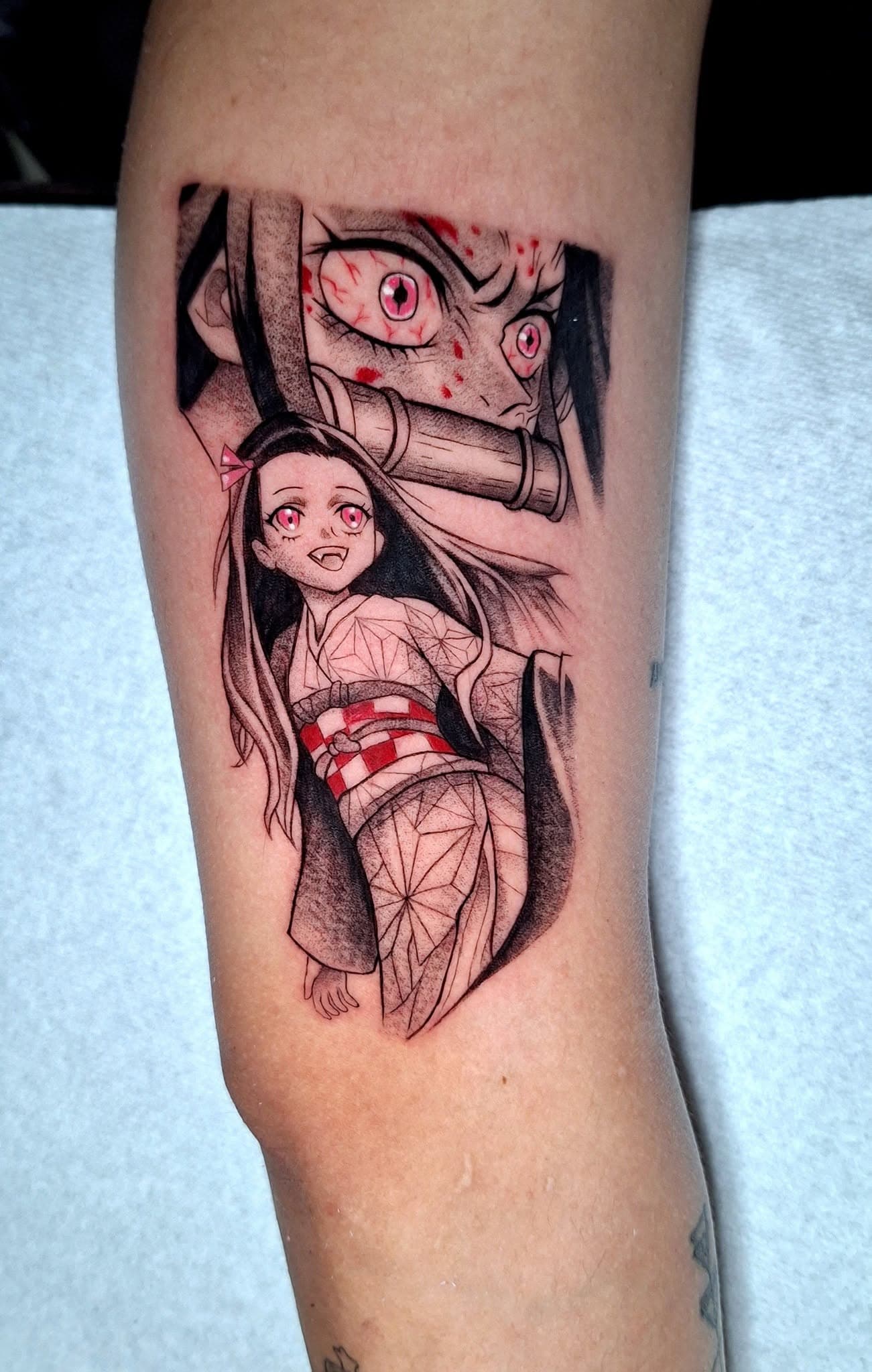 Recent anime blackwork tattoo by Jesuke — 2025